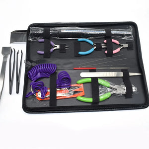 16PCS DIY Jewelry Repair Tool Set with Pliers Scissors Tweezers Ring Sizer