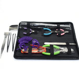 16PCS DIY Jewelry Repair Tool Set with Pliers Scissors Tweezers Ring Sizer