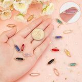 16PCS Glass Links with Alloy Findings 21x7mm Faceted Oval Mixed Colors