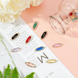 16PCS Glass Links with Alloy Findings 21x7mm Faceted Oval Mixed Colors