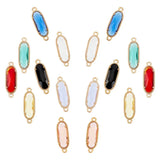 16PCS Glass Links with Alloy Findings 21x7mm Faceted Oval Mixed Colors