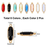 16PCS Glass Links with Alloy Findings 21x7mm Faceted Oval Mixed Colors