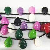 16PCS Teardrop Shape Jade Stone 13X18MM Necklace Making DIY Jewelry Findings