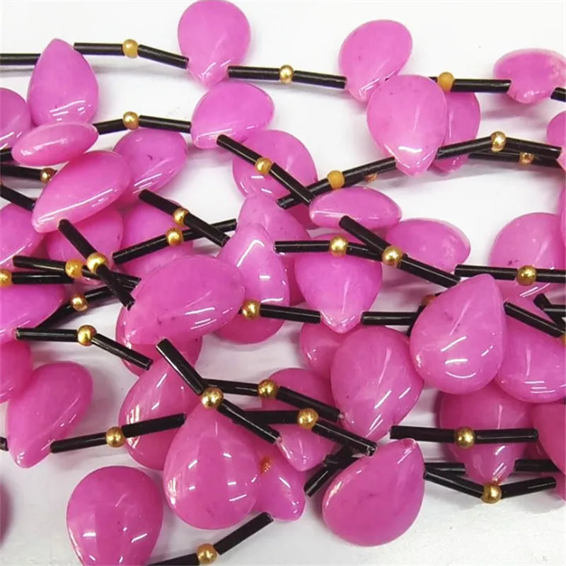 16PCS Teardrop Shape Jade Stone 13X18MM Necklace Making DIY Jewelry Findings