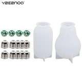 16PCS Light Bulb Resin Mold with LED Chip DIY Lamp Crystal Epoxy Casting