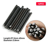 16PCS Steel Metal Punches Jewelry Flower Stamping Mold Leather Carving Tools