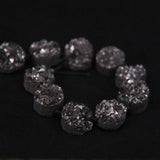 16PCS Gun Titanium Quartz Geode Drusy Round Cabochons Beads