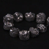 16PCS Gun Titanium Quartz Geode Drusy Round Cabochons Beads