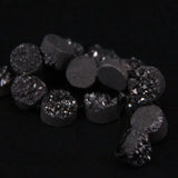 16PCS Gun Titanium Quartz Geode Drusy Round Cabochons Beads