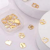 16Pcs Stainless Steel Love Heart Charms for Jewelry Making