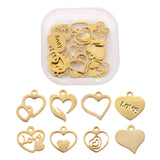 16Pcs Stainless Steel Love Heart Charms for Jewelry Making