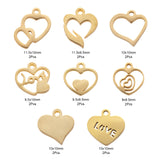 16Pcs Stainless Steel Love Heart Charms for Jewelry Making