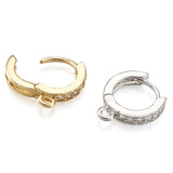 16Pcs Platinum Plated Huggie Earring Hooks with Jump Ring Hoop Earrings Findings