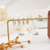 16Pcs Platinum Plated Huggie Earring Hooks with Jump Ring Hoop Earrings Findings