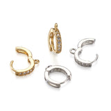 16Pcs Platinum Plated Huggie Earring Hooks with Jump Ring Hoop Earrings Findings
