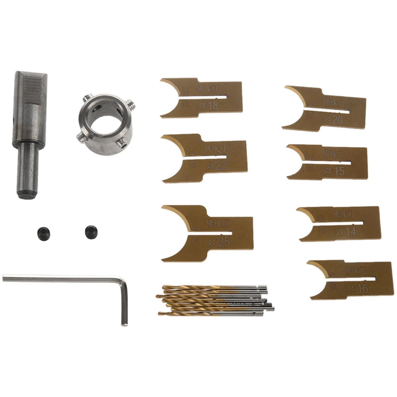 16Pcs Carbide Ball Blade Molding Tool Router Bit Set 14-25Mm