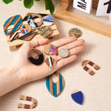 16Pcs Wood Resin Geometric Charms for DIY Jewelry Making