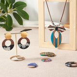 16Pcs Wood Resin Geometric Charms DIY Jewelry Making