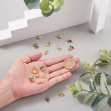 16Pcs CZ Golden Fruit Charms for DIY Jewelry Making