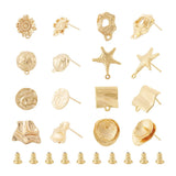 16Pcs Golden Stud Earrings Base with Loop for Women DIY Dangle Earrings