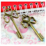 16Pcs Antique Bronze Key Pendant DIY Charms Vintage Jewelry Accessories