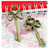 16Pcs Antique Bronze Key Pendant DIY Charms Vintage Jewelry Accessories