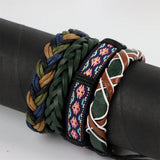 16Pcs Vintage Hand Woven Leather Bracelet Mixed Style