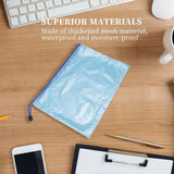 16Pcs Mesh Zipper Pouch Document Bag Waterproof Zip File Folders A4 Size