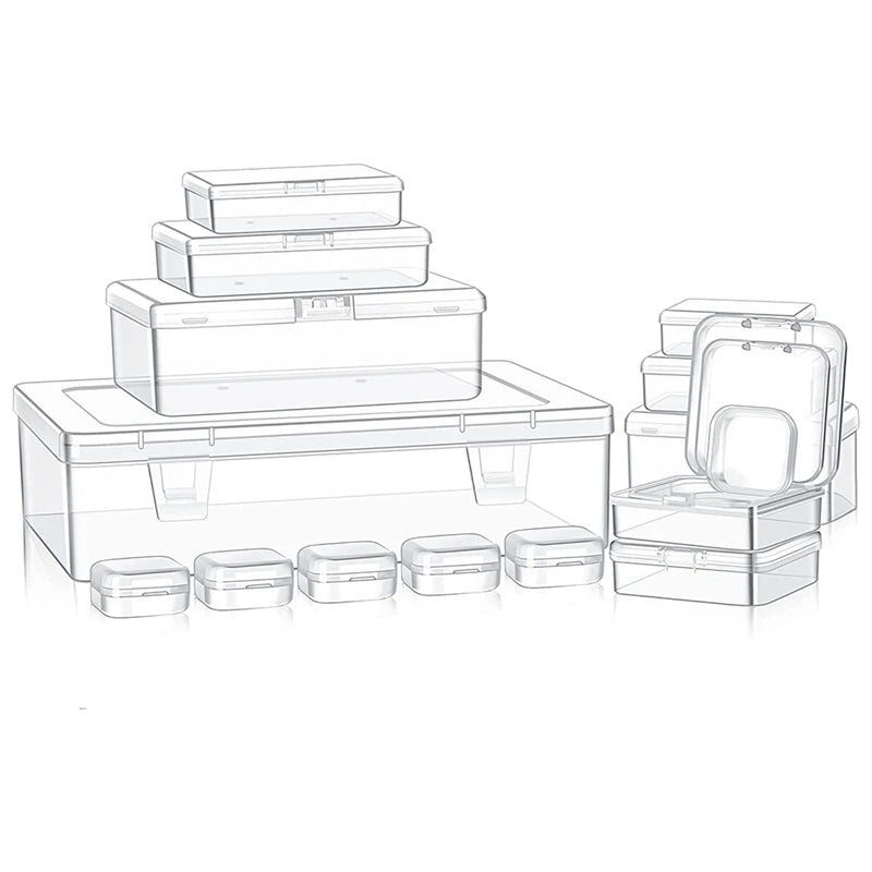 16Pcs Clear Beads Box Storage Organizer for Crafts Jewelry