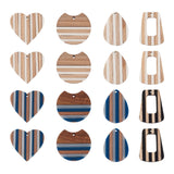 16Pcs Wood Resin Heart Teardrop Charms for DIY Jewelry Making