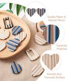 16Pcs Wood Resin Heart Teardrop Charms for DIY Jewelry Making