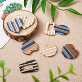 16Pcs Wood Resin Heart Teardrop Charms for DIY Jewelry Making