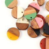 16Pcs Resin Walnut Pendant for DIY Bracelet Necklace Making