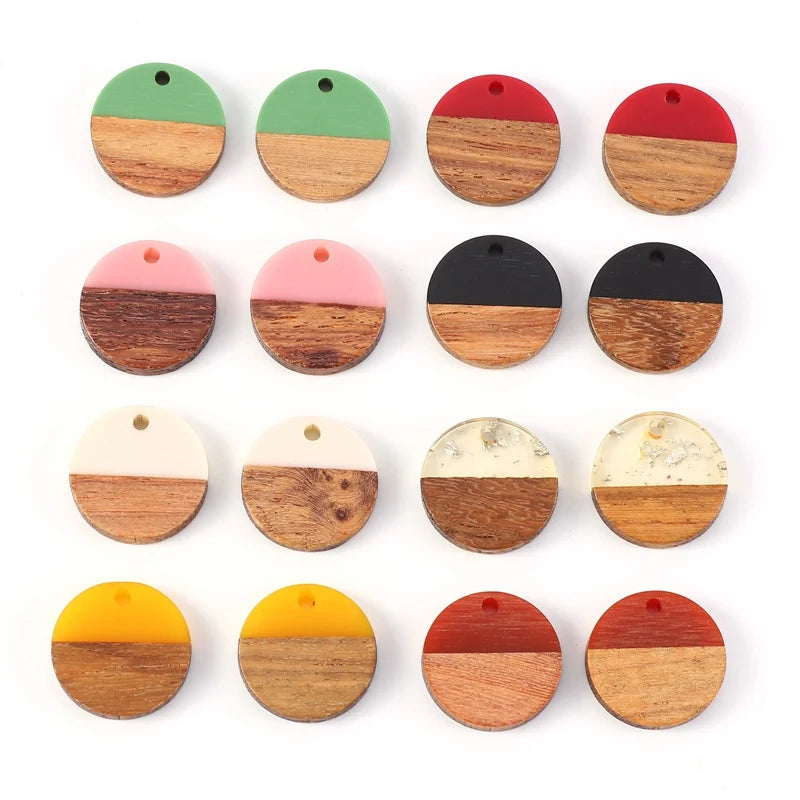 16Pcs Resin Walnut Pendant for DIY Bracelet Necklace Making