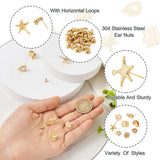 16Pcs Brass Stud Earring Findings for DIY Jewelry Making