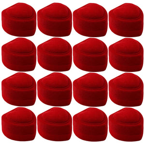 Red Velvet Heart Ring Box Jewelry Display Case Holder Wedding Organizer