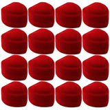 Red Velvet Heart Ring Box Jewelry Display Case Holder Wedding Organizer