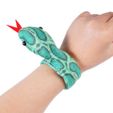 16Pcs Snake Slap Bracelets Reptile Fuzzy Animal Bracelet Stuffed Snap Bands