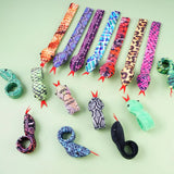 16Pcs Snake Slap Bracelets Reptile Fuzzy Animal Bracelet Stuffed Snap Bands