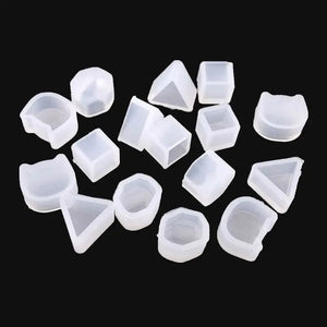 16Pcs Silicone Earring Necklace Pendant Mold Casting Epoxy Resin Jewelry Tools