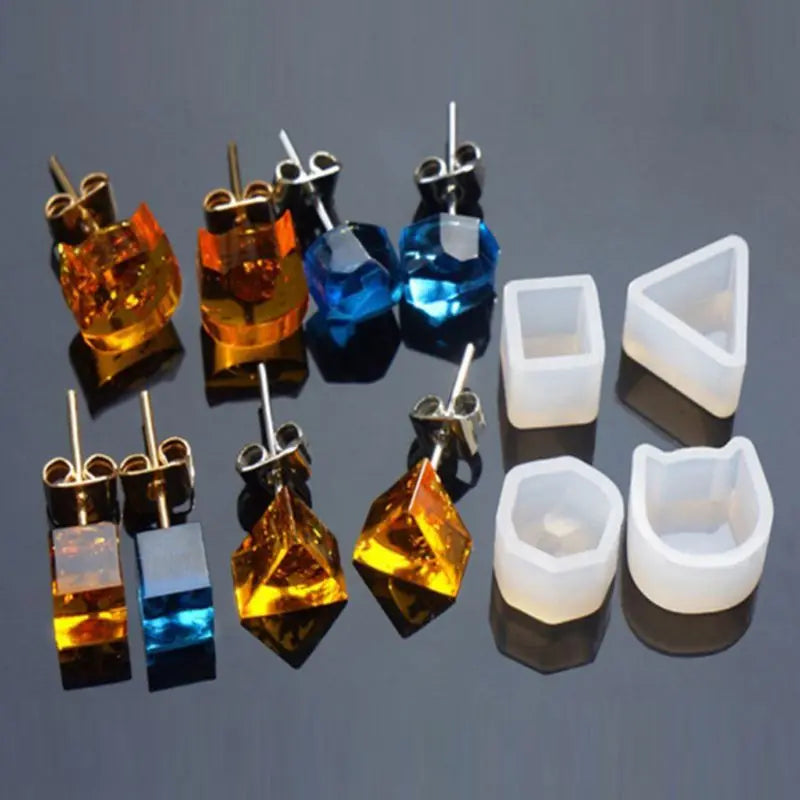 16Pcs Silicone Earring Necklace Pendant Mold Casting Epoxy Resin Jewelry Tools