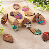 16Pcs Walnut Wood Effect Pendants for DIY Earrings