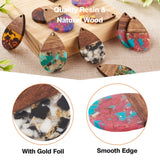 16Pcs Walnut Wood Effect Pendants for DIY Earrings