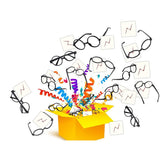 16Pcs Wizard Glasses Round No Lenses, Tattoos for Costume Party
