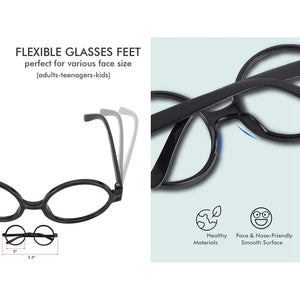 16Pcs Wizard Glasses Round No Lenses, Tattoos for Costume Party