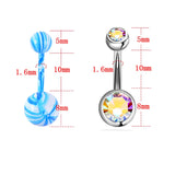 16Pcs Stainless Steel Belly Button Rings Navel Resin Body Jewelry