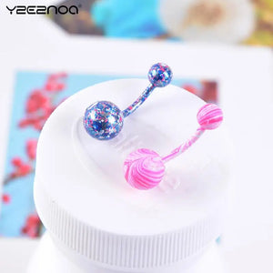 16Pcs Stainless Steel Belly Button Rings Navel Resin Body Jewelry
