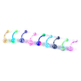 16Pcs Stainless Steel Belly Button Rings Navel Resin Body Jewelry
