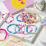 16Pcs Heishi Bracelets Smile Golden Star Beads Chain Boho Jewelry Set