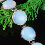 16MM Opal Opalite Coin Bead Bracelet Bangle 1 strand